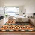 thumbnail image 3 of ODIKA 4'x6' Machine Washable Non-Slip Area Rug, Aztec Burnt Orange High Traffic Rug, Orange, 1081739, 3 of 7
