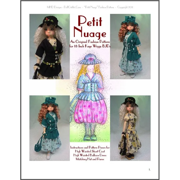 "Petit Nuage" 18 Inch Ball Jointed Doll Bjd Kaye Wiggs Fashion Clothing Pattern