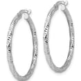 thumbnail image 2 of Sterling Silver Rhodium-Plated Polished Diamond-Cut Twist 2Mm Hoop Earrings (Width 29) (Length 31) - Jbsp, 2 of 5