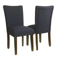 thumbnail image 1 of HomePop Chaise de Salle à Manger Classique Rembourrée avec Clous, Bleu Marine Profond (Ensemble de 2), 1 of 5
