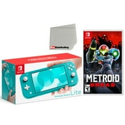 Nintendo Switch Lite 32GB Console Turquoise Bundle with Metroid Dread and Microfiber Cleaning Cloth