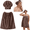 Brown, variant on Plus-Size Adjustable Bath Skirt & Quick-Dry Cap Set, Soft Coral Fleece, Secure Non-Slip Closure, Fast Drying , Fast Absorption Coral Fleece Absorbent Bath Skirt wraps