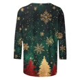 thumbnail image 4 of Fiudx Ofertas y Liquidaciones Camiseta con Estampado Navideño a La Moda para Mujer, Blusa con Mangas 3/4, Tops Informales con Cuello Redondo, 4 of 5