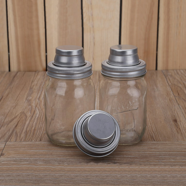 4 Pack Stainless Steel Spice Shaker Lids for Mason Jars Wide Mouth
