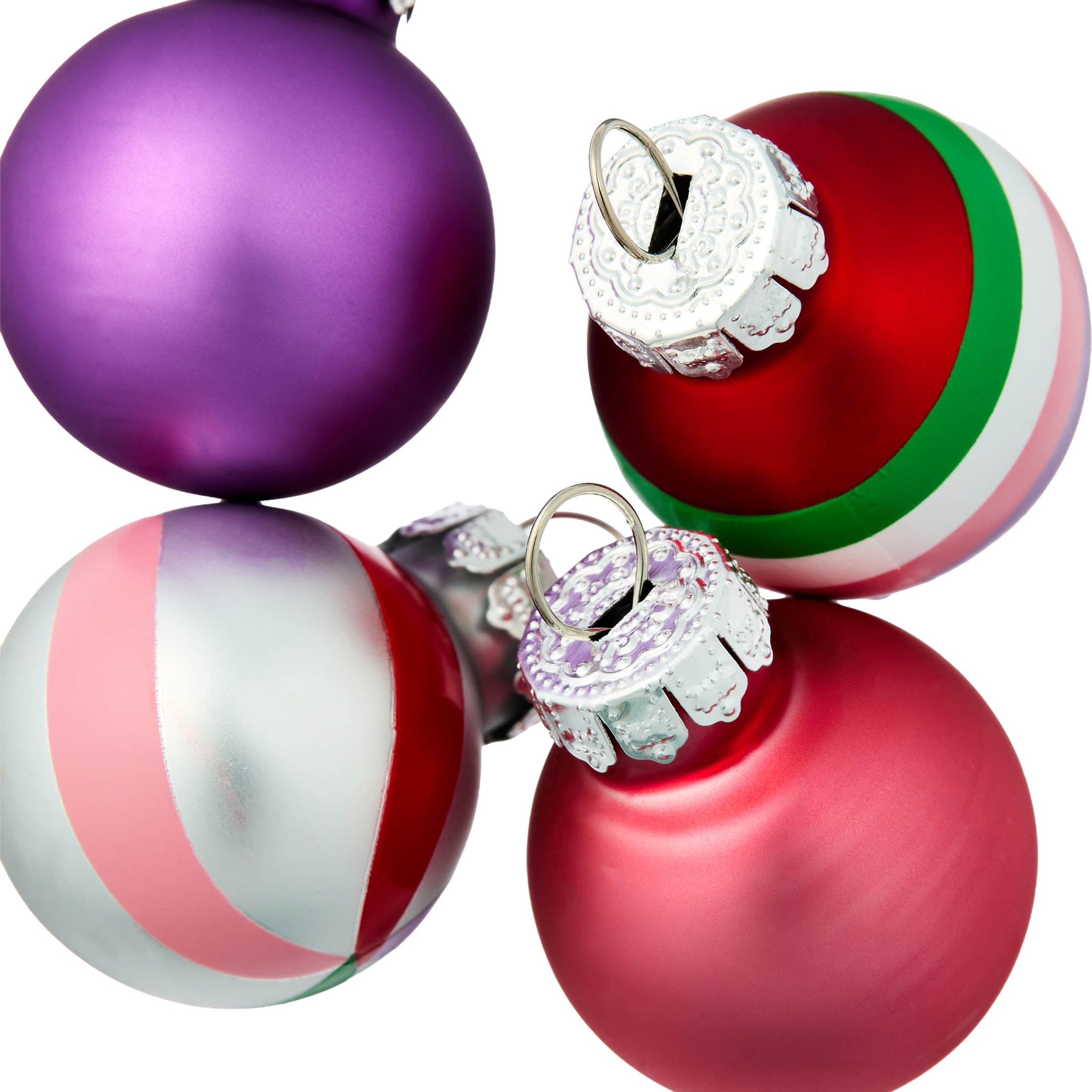 16-Count Multicolor Mini Glass Christmas Ornaments, 1", by Holiday Time