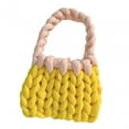 thumbnail image 4 of Milageto Handwoven Handbag Elegant Shoulder Bag Fashion Pouch Shopping Bag Soft Purse Yellow, 4 of 8