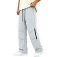 thumbnail image 4 of Men's Rain Pants Straight Leg Waterproof Lightweight Rain Over Pants with Zipper Pockets for Hiking, Fishing, Golf, Work, Daily Wear, 4 of 7