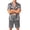 Light Gray, variant on Mens Pajamas Satin Short Sleeve Button Down Shirts Shorts Pajamas Soft Comfy 2 Piece Silk Pj Shorts Sets with Pockets