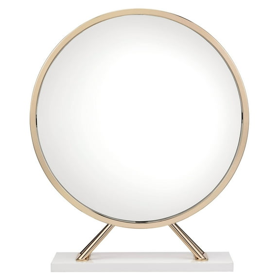 ACME Midriaks Upholstered Stool in White and Gold