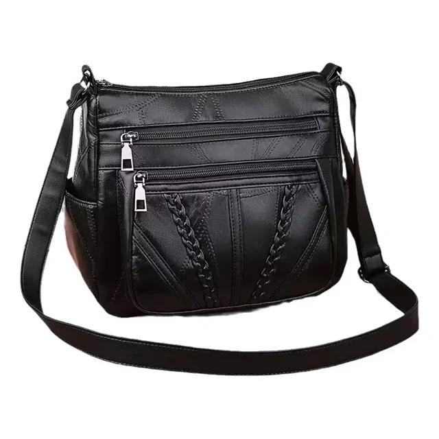Bolsa Dama Suave Cuero Gran Capacidad Impermeable P/ Viaje