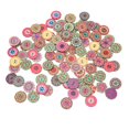 thumbnail image 1 of Lot de 100 boutons en bois à motif floral rétro, durables, 25 mm, accessoires de bricolage pour la couture et l'artisanat, 1 of 4