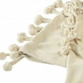 thumbnail image 4 of 60" X 50" Cream Woven Cotton Chevron Throw Blanket with Tassels, 4 of 5
