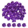 thumbnail image 1 of Unique Bargains 1.2 Inch Small Ribbon Flowers Satin Ribbon Flowers Mini Fabric Flowers Dark Purple 50 Pcs, 1 of 7