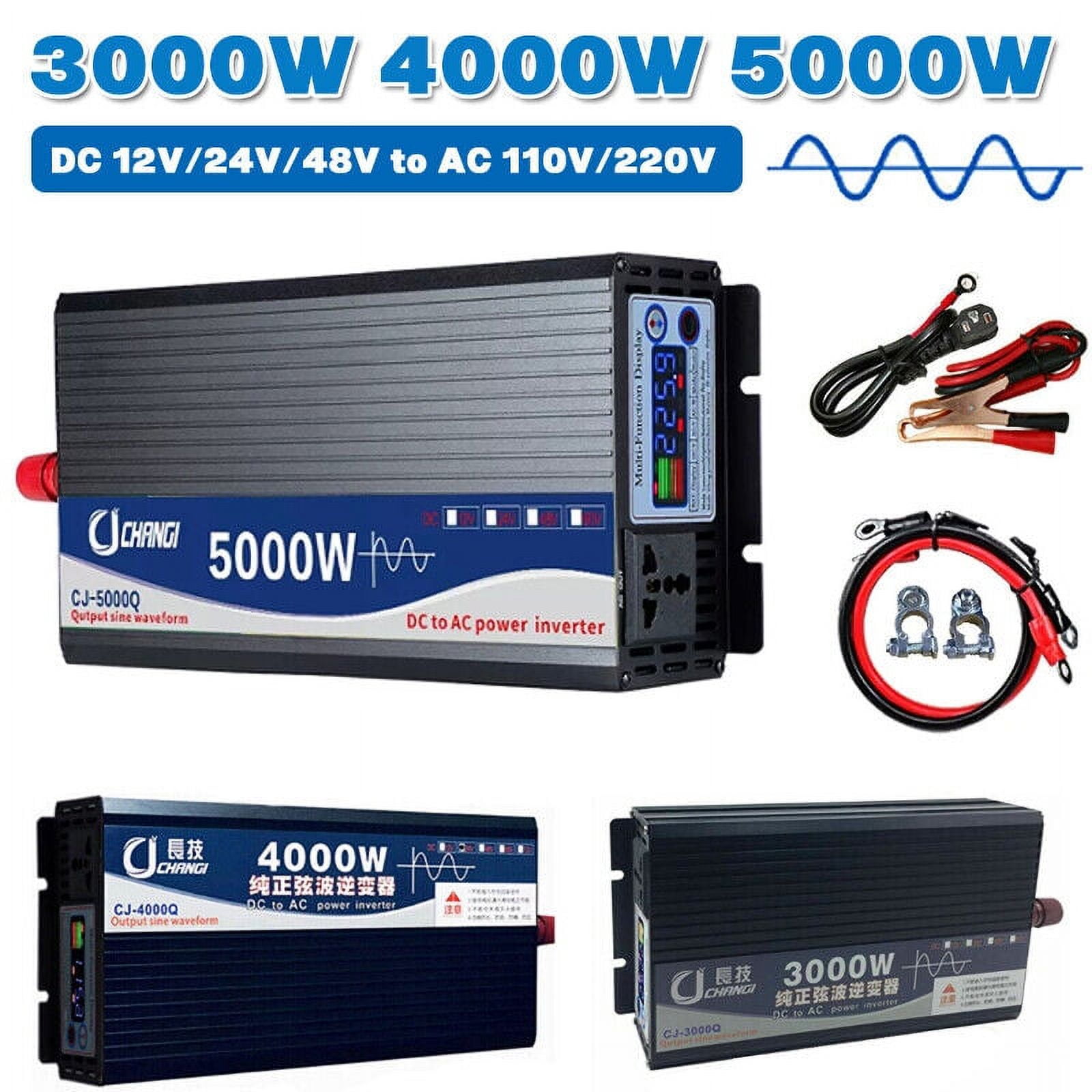 JIAN YA NA 4000W Pure Sine Wave Power Inverter DC 48V to AC 110V Converter for Car, Truck, Home, Vehicles, Boat, Power Converter
