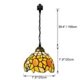 thumbnail image 2 of Kiven H-Type Track Lighting, Tiffany Halo Track Pendant Light with Glass Shade and Iron Chain, Track Light Pedant for Bedroom Kitchen Home Lighting, 1-Light, 2 of 7