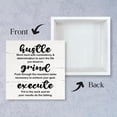 thumbnail image 3 of Zomyto 7x7 Inches Hustle Grind Execute Sign, Inspirational Wood Sign, Positive Home Decor, Motivational Office Desk Decor, Farmhouse Decor for Shelf, Encouragement Gift, 3 of 5