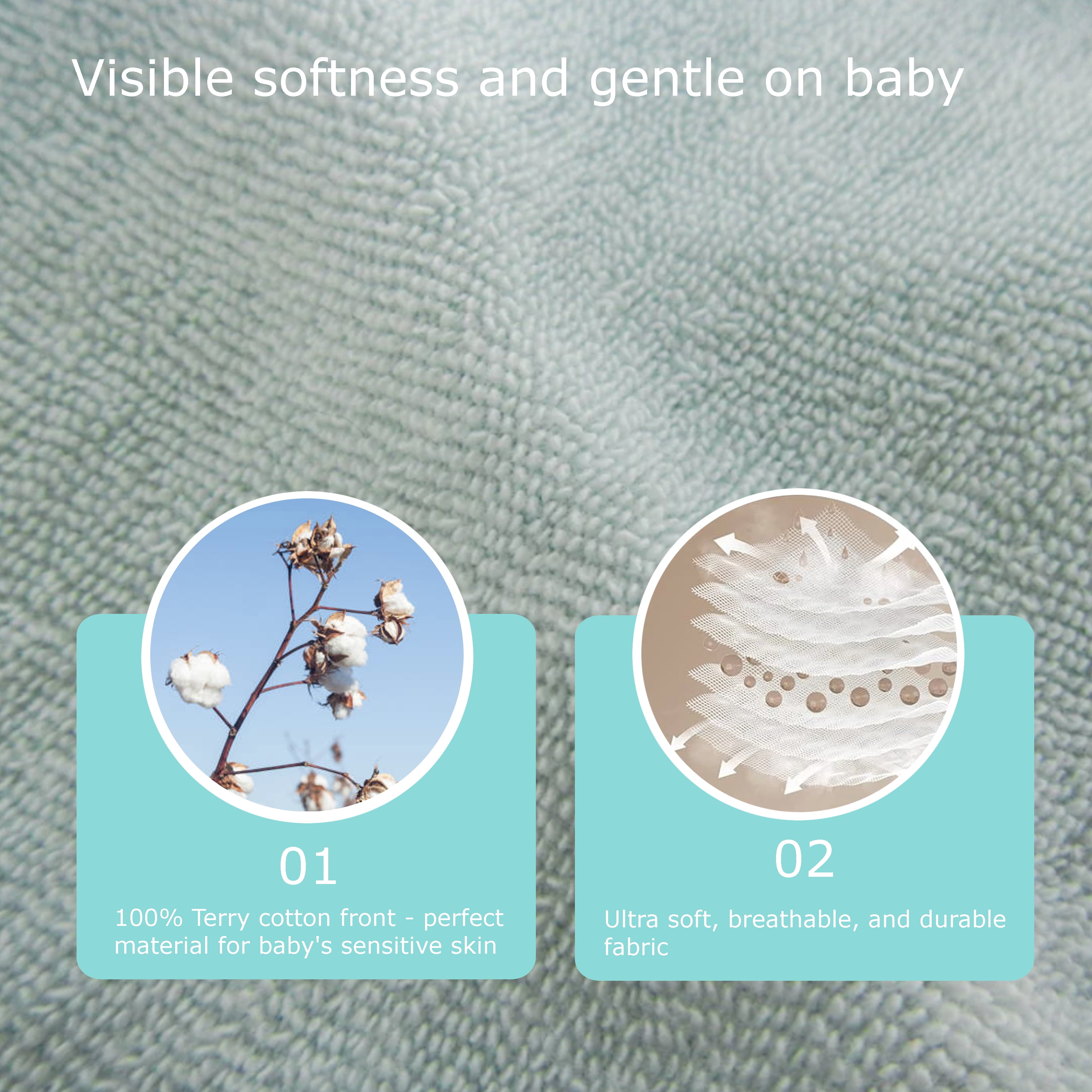 Droowel Wearable Baby Bibs, Light Gray/Light Pink, 2 Piece