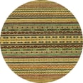 thumbnail image 1 of Ahgly Company Tapis d'Intérieur Rond Abstrait Orange Or Oriental, 8 Pieds Rond, 1 of 6