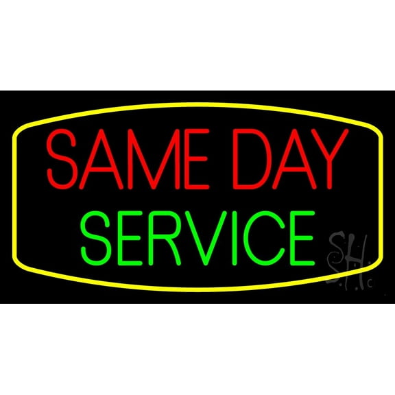 Same Day Service 3 LED Neon Sign 13 x 24 - inches, Clear Edge Cut Acrylic Backing, with Dimmer - Bright and Premium built indoor LED Neon Sign for Computer & Electronics store decor.