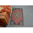 thumbnail image 2 of 1.7x3.3 ft Small Rugs, Vintage Rug, Turkish Rug, Antique Rugs, Rugs For Entry, Red Moroccan Rugs, Small Wool Rug, 13192, 2 of 10