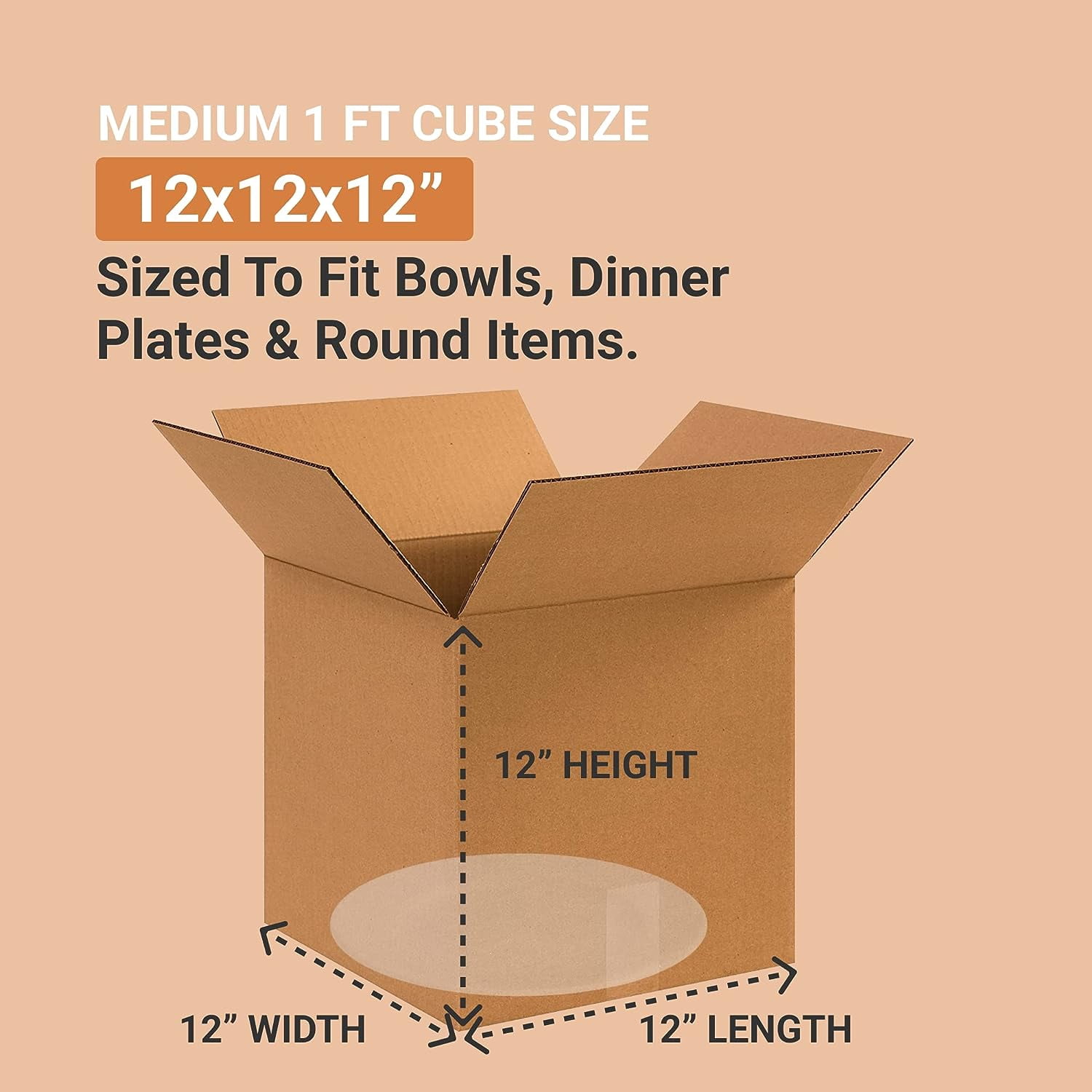 Shipping Boxes 12"L x 12"W x 12"H 25-Pack Corrugated Cardboard Box for Packing Moving Storage