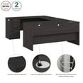thumbnail image 6 of Bestar Ridgeley 65"W U-Shaped Computer Desk, Charcoal Maple, 6 of 6