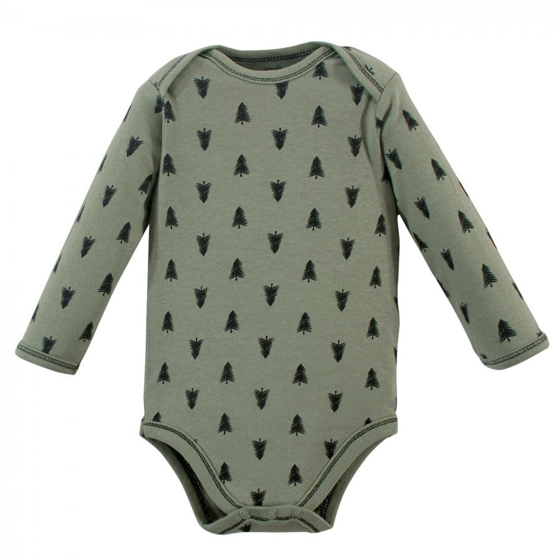 Touched by Nature Baby Boy Organic Cotton Long-Sleeve Bodysuits 5pk, Happy Camper, 6-9 Months
