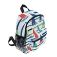 thumbnail image 2 of FORMRS School Backpack with Front Zippered Pocket 12" Student Travel Daypack, Colorful Sailboats, 2 of 6