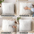 thumbnail image 5 of Sanmadrola Pillow Covers Throw Pillow Covers Pillow Protector with Hidden Zipper Furry Long Faux Fur 18''x18'' 2 Pack, 5 of 7