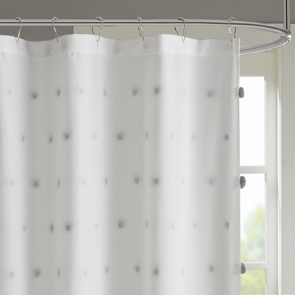 MAYEERTY Grey Shower Curtain with 12 pcs Hooks,72" x 72", Machine-Washable