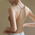 thumbnail image 4 of Pincandy Fashion Women's Summer Casual Solid Color Strap U-shaped Camisoles Sports Bra Tank Top Sexy Crisscross Back High Impact Longline Workout Yoga Bra,Khaki,L, 4 of 7
