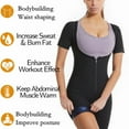 thumbnail image 6 of Sauna Suit for Women, Weight Loss Sauna Shirt, Sweat Vest Waist Trainer, 3 in 1 Full Body Shaper Workout Top Black+Blue M, 6 of 9