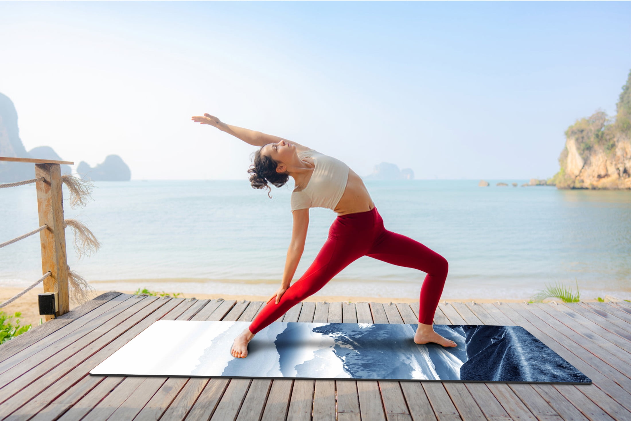 Zeronic Yoga Mat Premium 6mm Printting Thick Non Slip Exercise & Fitness Mat for All Types of Yoga, Pilates & Floor Workouts (72" x 24" x 6mm Thick)