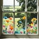 thumbnail image 5 of Pegatinas florales para ventanas: Calcomanías coloridas de primavera para vidrio, protección de doble cara contra colisiones con pájaros, adhesivos reutilizables sin pegamento para ventanas d, 5 of 6