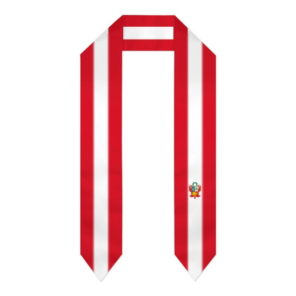 Peru Flag Thick Graduation Sash Stole Scarf Double Sided Honor Stole For Graduation Students Class Of 2024