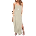 thumbnail image 1 of Robes d'Été pour Femmes Mode Femmes Décontracté Col en V Robes Unies Été Sans Manches Robe Pull Robes de Soirée pour Femmes Élégantes Élégantes en Solde, 1 of 6