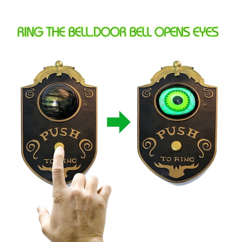 Fridja Halloween One-eyed Doorbell Decoration Ghost's Day Glowing Hanging Piece Halloween Decorations