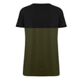 thumbnail image 3 of tklpehg Womens Short Sleeve Tops Leisure Summer Loose Fit Lightweight Blouse Short Sleeve T Shirts Crew Neck Front Twist Basic Color Block Graphic Fashion Tops Green M, 3 of 7
