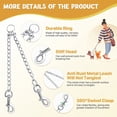 thumbnail image 3 of Enkarl Heavy Duty 2 Way Dog Lead Metal Chain Double Pet Clip Leash Coupler 360° Swivel No Tangle Double Dog Walking & Training Leash (M 3.5mm*60cm Double Leash, Silver), 3 of 9