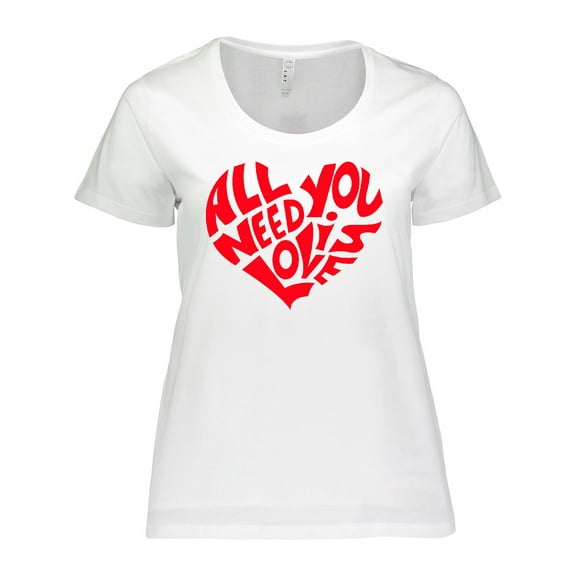 Inktastic All You Need is Love Red Heart Shape Women's Plus Size T-Shirt