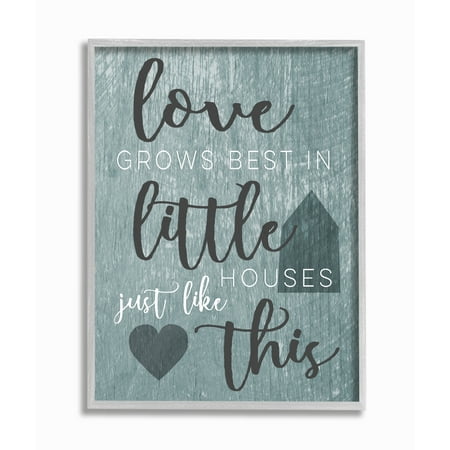 The Stupell Home Decor Love Grows Best In Little Houses Grey Illustration Gray Framed Texturized (Best Grow Room Controller)