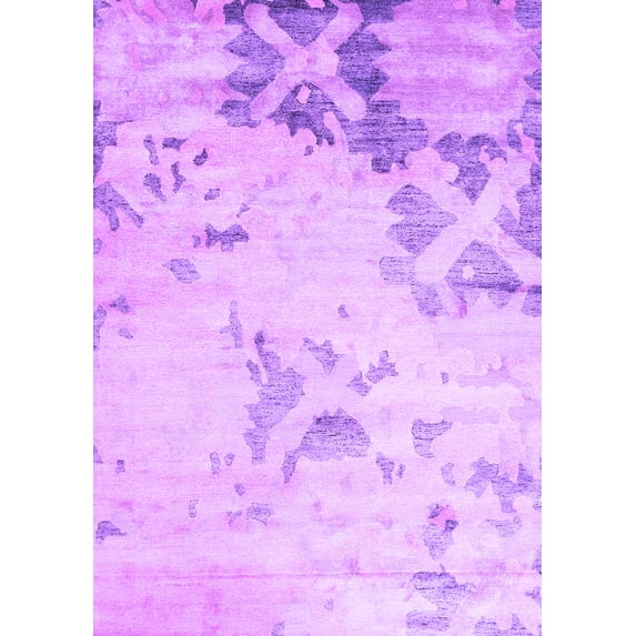 Ahgly Company Indoor Rectangle Abstract Purple Contemporary Area Rugs, 7' x 10'
