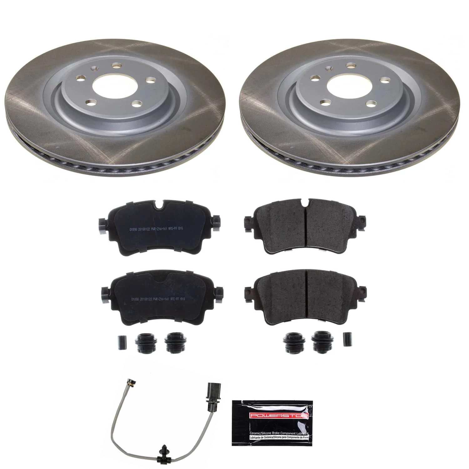 PowerStop Rear Semi-Coated Rotor and Low-Dust Ceramic Brake Pad Kit SC8043