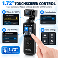 thumbnail image 3 of Ourlife Pocket Vlogging Camera with 2-Axis Gimbal, 330° Rotating Head, 1.72" Touchscreen, AI Face Tracking, 2400mAh Battery, 64GB U3 Kit, Black, 3 of 10