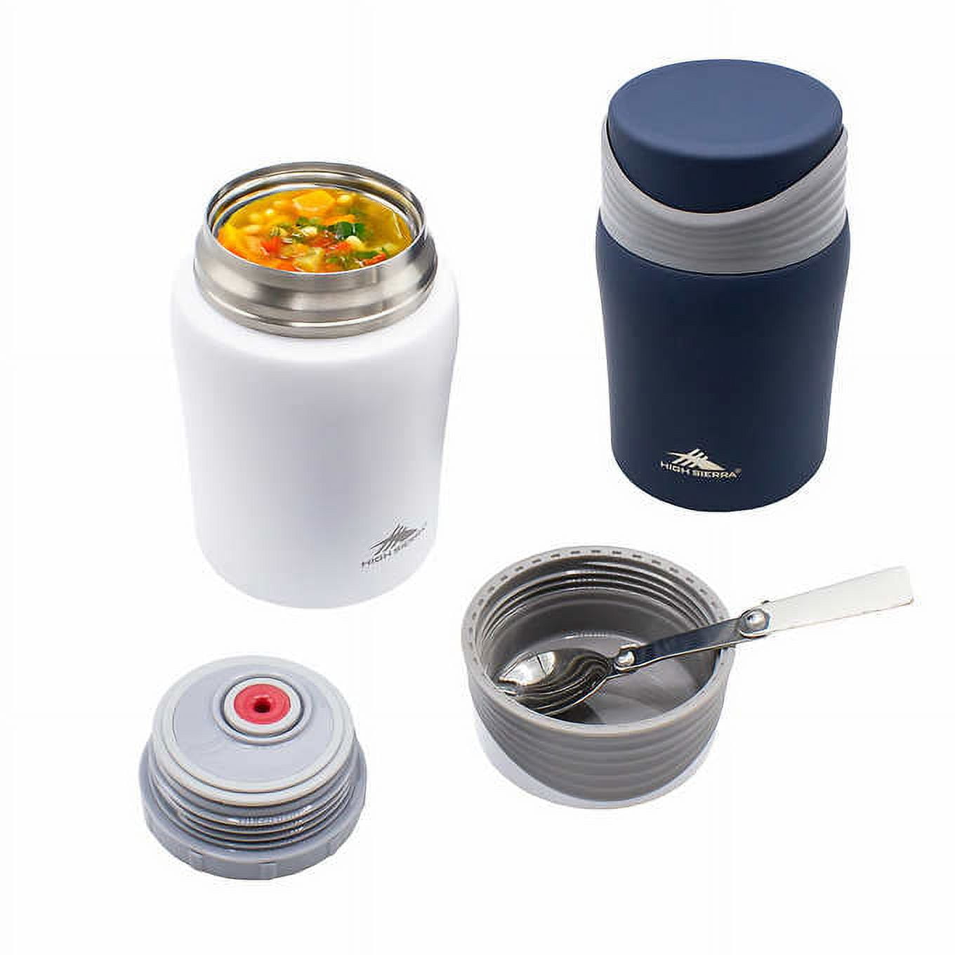 High Sierra Insulated Thermos Spoon Included Stainless Steel Food Jar White  24oz