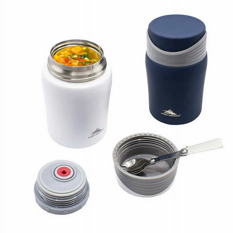 High Sierra Food Jar Stainless Steel Vacuum Insulated w/ Foldable Spork 2Pk  24oz 