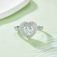 thumbnail image 2 of 1 Carat Heart Double Halo Engagement Ring, Simulated Diamonds Ring Band, Anniversary gift for women In 925 Sterling Silver, 2 of 6