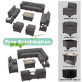 thumbnail image 3 of ALAULM 13 Pcs Patio Conversation Furniture Set with Fire Pit Table, Brown/Gray, 3 of 8