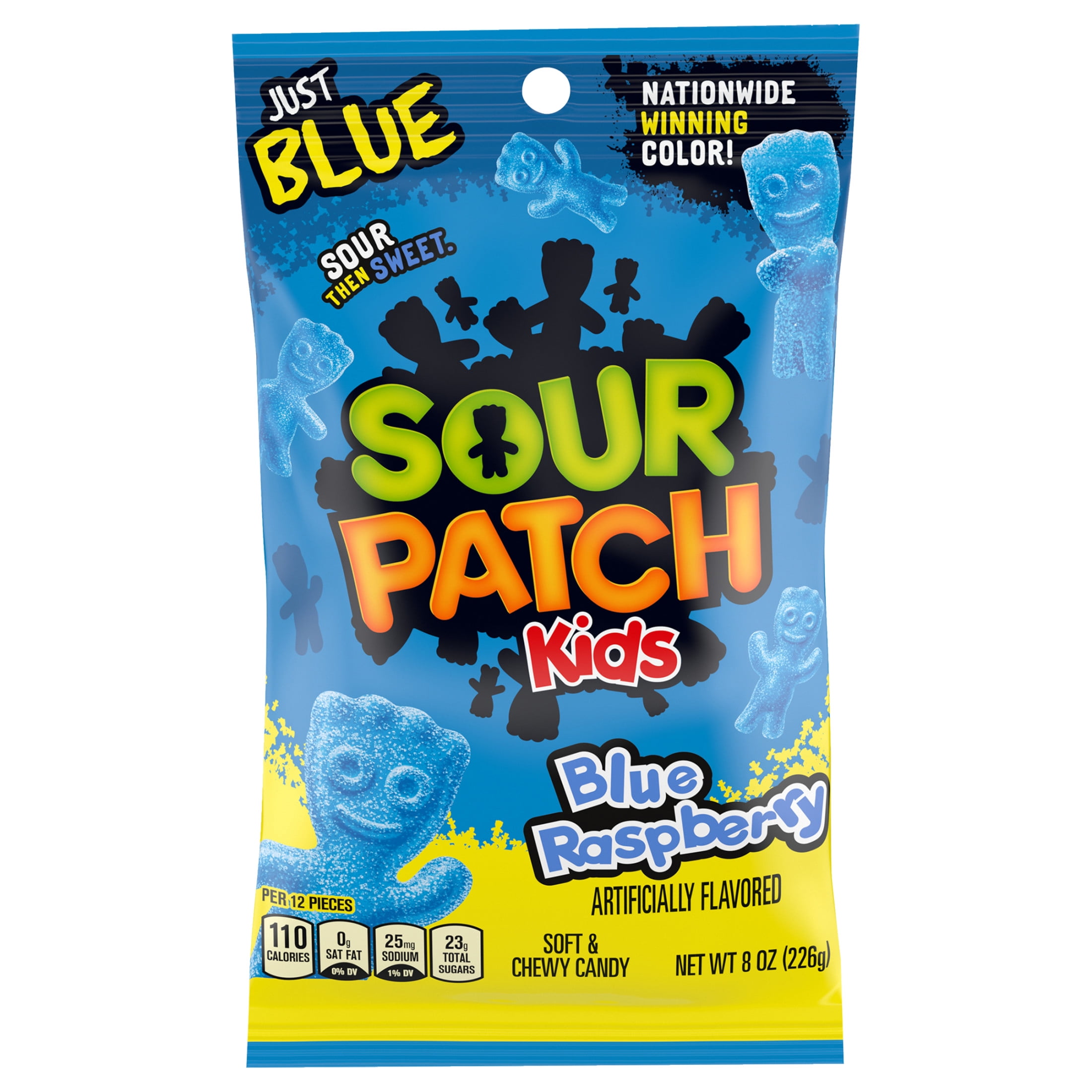 (4 pack) SOUR PATCH KIDS Blue Raspberry Soft & Chewy Candy, 8 oz