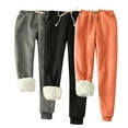 thumbnail image 2 of Fartey 3 Pack Women's Plus Size Winter Warm Sweatpants Sherpa Lined Jogger Fleece Pants Comfortable able Elastic Waist Cinch Bottom Sweatpant with Pockets Black M, 2 of 8